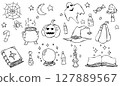 A hand-drawn halloween set with lots of doodle-style elements. 127889567