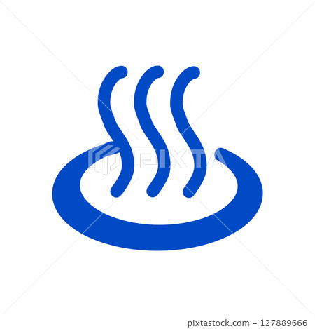 Onsen Hot Spring Icon Symbol - Blue 127889666
