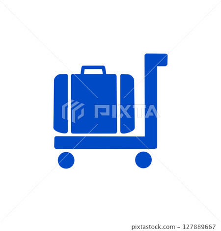 Luggage Cart Icon Symbol - Luggage Cart / Suitcase Pictogram Icon 127889667