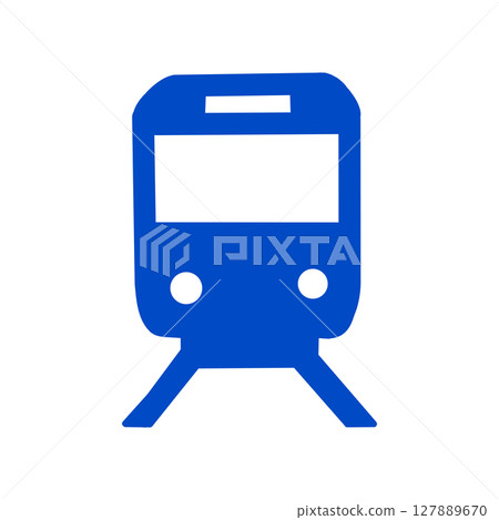 Train Pictogram Icon (Front) / Train Front View Icon Symbol - Blue Train Pictogram Icon (Front) / Train Front View Icon Symbol - Blue 127889670