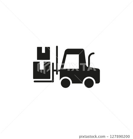Forklift with Boxes Icon Forklift with Boxes Icon 127890200