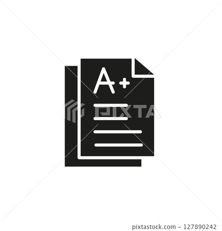 Grade Paper Icon 127890242