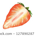 Strawberries cut in half 127890287
