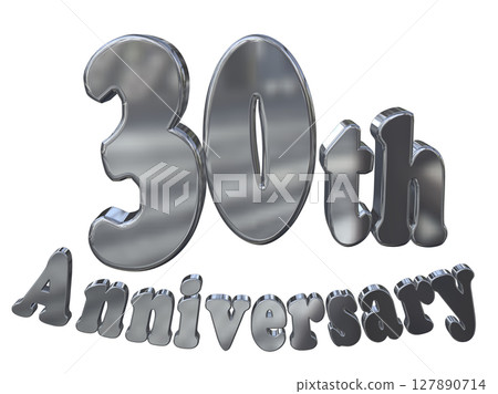 3DCG text "30th Anniversary/30th Anniversary Mark Sparkle" 127890714