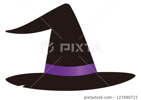 Witch's hat with purple ribbon 127890715