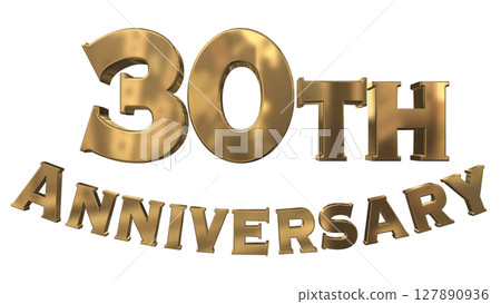 3DCG文字“30週年/30週年紀念馬克·斯帕克” 127890936