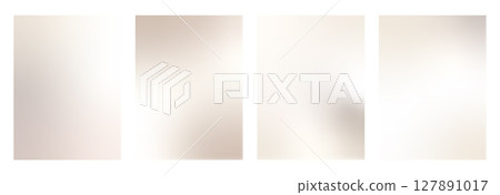 Cream brown backgrounds set with soft blur and warm color gradation. Plain aesthetic beige banners template. Vector clean backgrounds with soft gradient. Beauty fashion pastel design 127891017