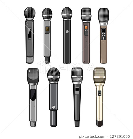 radio microphone set cartoon vector illustration 127891090