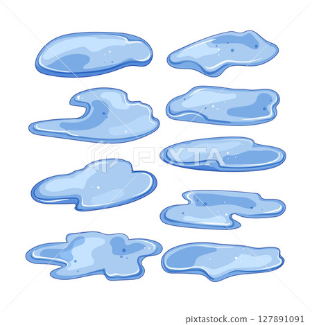 puddle set cartoon vector illustration puddle set cartoon vector illustration 127891091