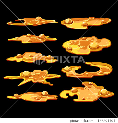 lava puddle set cartoon vector illustration 127891101