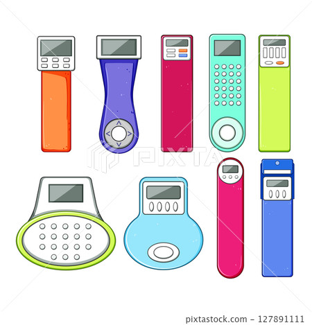 digital bookmark set cartoon vector illustration 127891111