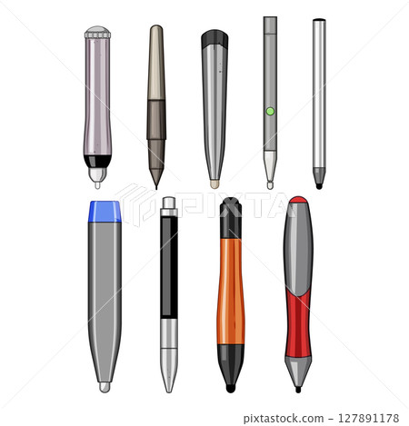 interactive whiteboard pen set cartoon vector illustration 127891178