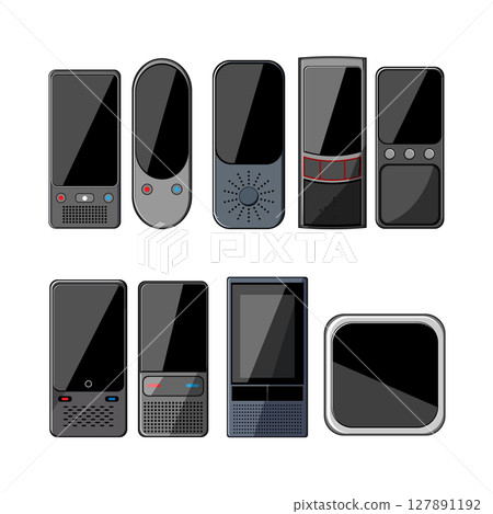 electronic translator set cartoon vector illustration electronic translator set cartoon vector illustration 127891192