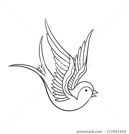 black line tattoo of a swallow 2 black line tattoo of a swallow 2 127891430