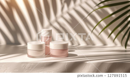 Minimalist Skincare Product Display 127891515