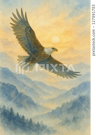 雄鷹在黃昏時分翱翔於山巒之上 | 夕陽下自由的象徵 | 森林與天空的守護者 | 雄鷹在黃昏時分翱翔於群山之上 | 自由與力量的象徵 雄鷹在黃昏時分翱翔於山巒之上 | 夕陽下自由的象徵 | 森林與天空的守護者 | 雄鷹在黃昏時分翱翔於群山之上 | 自由與力量的象徵 127891783