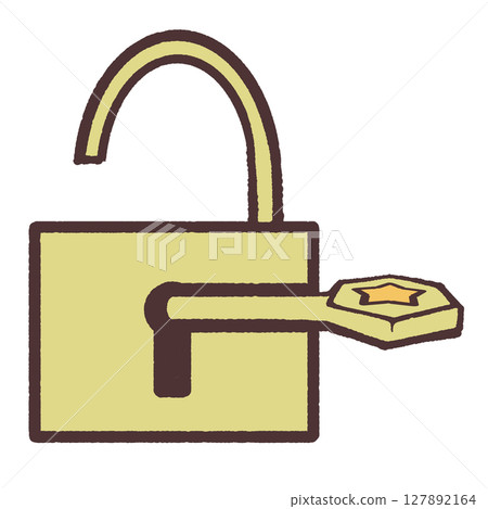 帶鑰匙的掛鎖的簡單圖示 127892164
