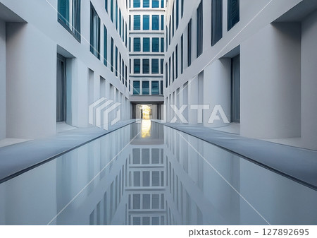 White building corridor White building corridor 127892695