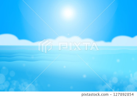 清澈的大海和天空的背景插圖 清澈的大海和天空的背景插圖 127892854