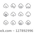 Set of Cloud Services Line Icons. Outline Web Icons. Editable Stroke 127892996