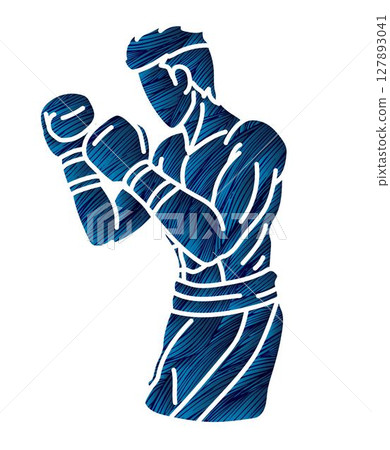 Kickboxing Boxing Sport Boxer Action Muay Thai Cartoon Graphic Vector Kickboxing Boxing Sport Boxer Action Muay Thai Cartoon Graphic Vector 127893041