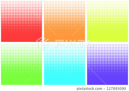 colorful abstract halftone backgrounds set 127893090