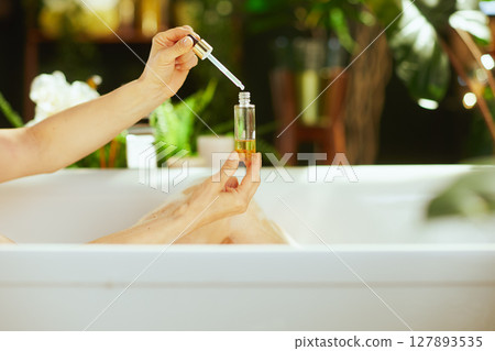 Adding Natural Essence to a Soothing Bath Adding Natural Essence to a Soothing Bath 127893535