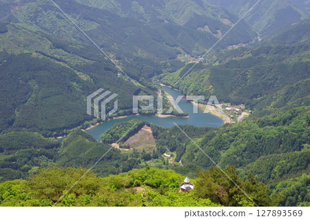View of Lake Kanasa from Nishimine Observatory in Shikokuchuo City, Ehime Prefecture View of Lake Kanasa from Nishimine Observatory in Shikokuchuo City, Ehime Prefecture 127893569