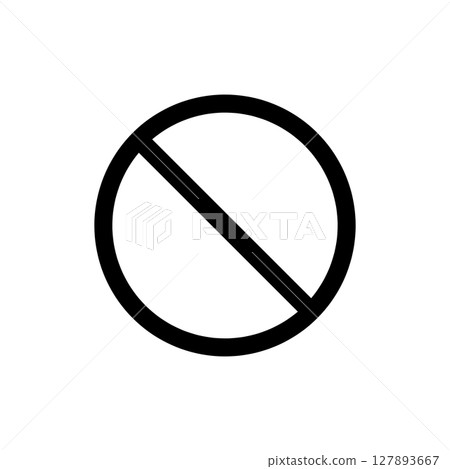 Prohibition Icon – Circle with Slash Symbol Vector 127893667
