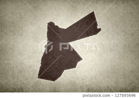 Map of Jordan printed on a paper Map of Jordan printed on a paper 127893696