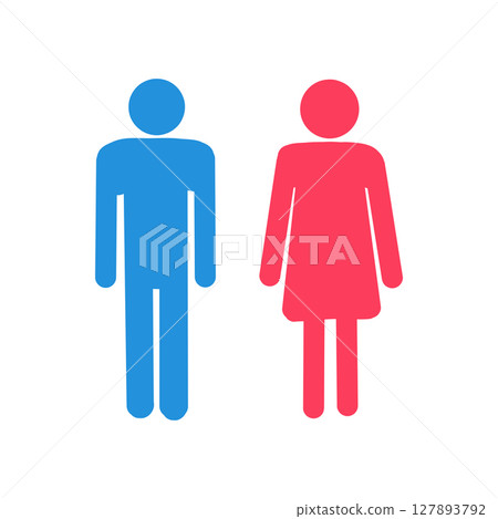 Male and Female Icons – Restroom or Gender Symbol Male and Female Icons – Restroom or Gender Symbol 127893792