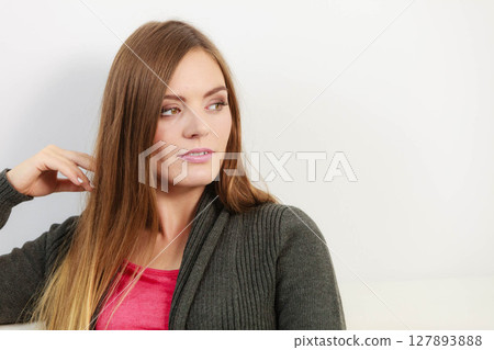 Happy and full of joy attrective woman Happy and full of joy attrective woman 127893888