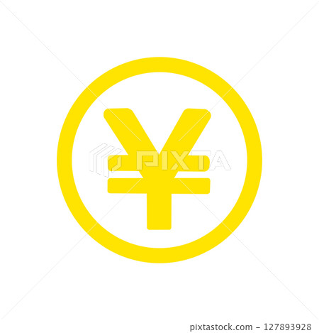 Yen Symbol Icon – Japanese Currency Mark in Circle 127893928