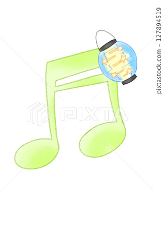 Musical note with lantern 127894519