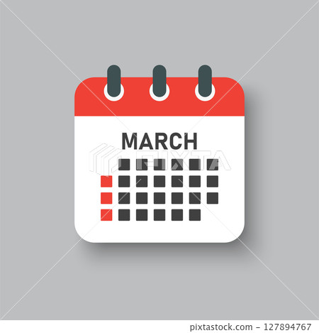 Vector template icon page calendar, month March 127894767