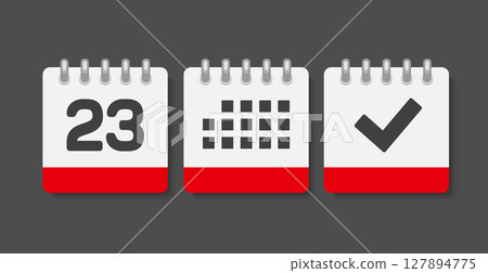 Vector icon page calendar - 23 day, agenda, done Vector icon page calendar - 23 day, agenda, done 127894775