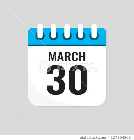Icon page calendar day - 30 March 127894801