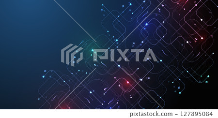 Motherboard technology abstract texture design. Creative idea AI banner concept for internet technology. Software coding. Digital concept for poster, cover, banner, header, web, presentation template. Motherboard technology abstract texture design. Creative idea AI banner concept for internet technology. Software coding. Digital concept for poster, cover, banner, header, web, presentation template. 127895084