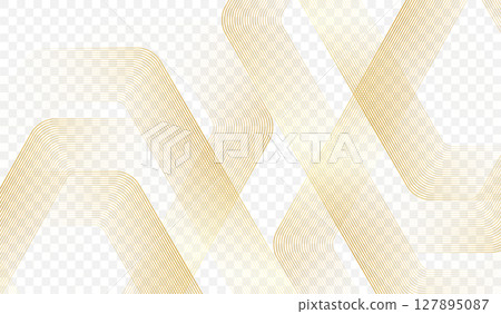 Geometric stripe line art background with golden hexagons for poster, brochure, cover, banner, header, website, landing page presentation template 127895087