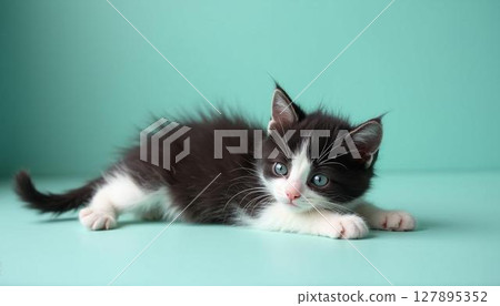 Kitten looking to the side 127895352
