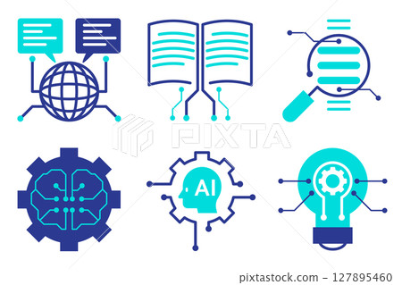 AI and Machine Learning Technology Icons Set 127895460