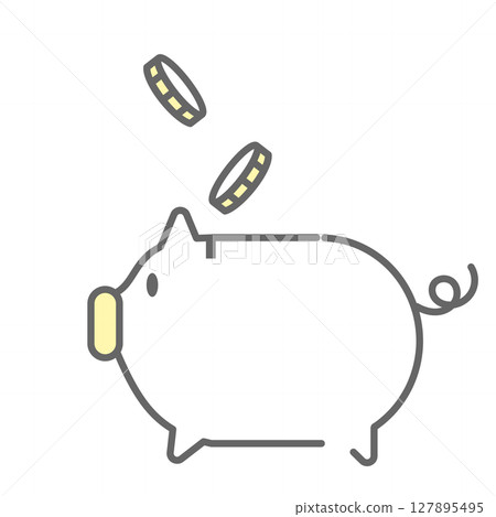 Illustration icon of a piggy bank for putting coins in Illustration icon of a piggy bank for putting coins in 127895495