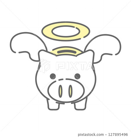 Winged angel pig money box icon 127895496