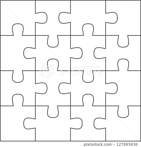 simple puzzle pieces template isolated vector illustration 127895636