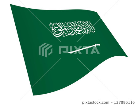 Saudi Arabia waving flag graphic 127896116
