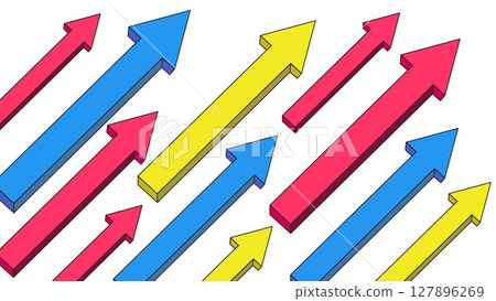Rising arrow illustration set 127896269