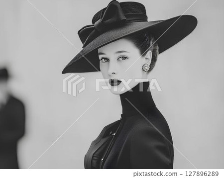 elegant woman in vintage style 127896289