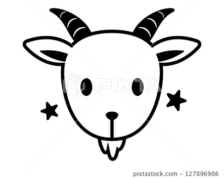 摩羯座插畫圖示單調 127896986