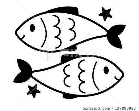 雙魚座插圖圖示單調 127896988