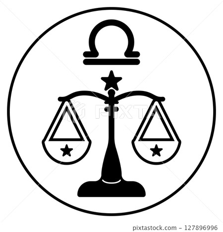 Libra illustration icon monotone 127896996